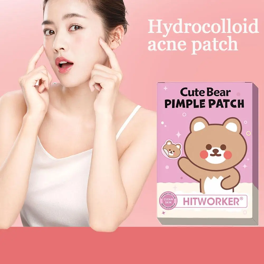 48 قطعة الدب الكرتون الغروانية المائية حب الشباب التصحيح لطيف الحيوان غير مرئية علاج حب الشباب ملصق تنفس معتدل وغير مزعجة #5