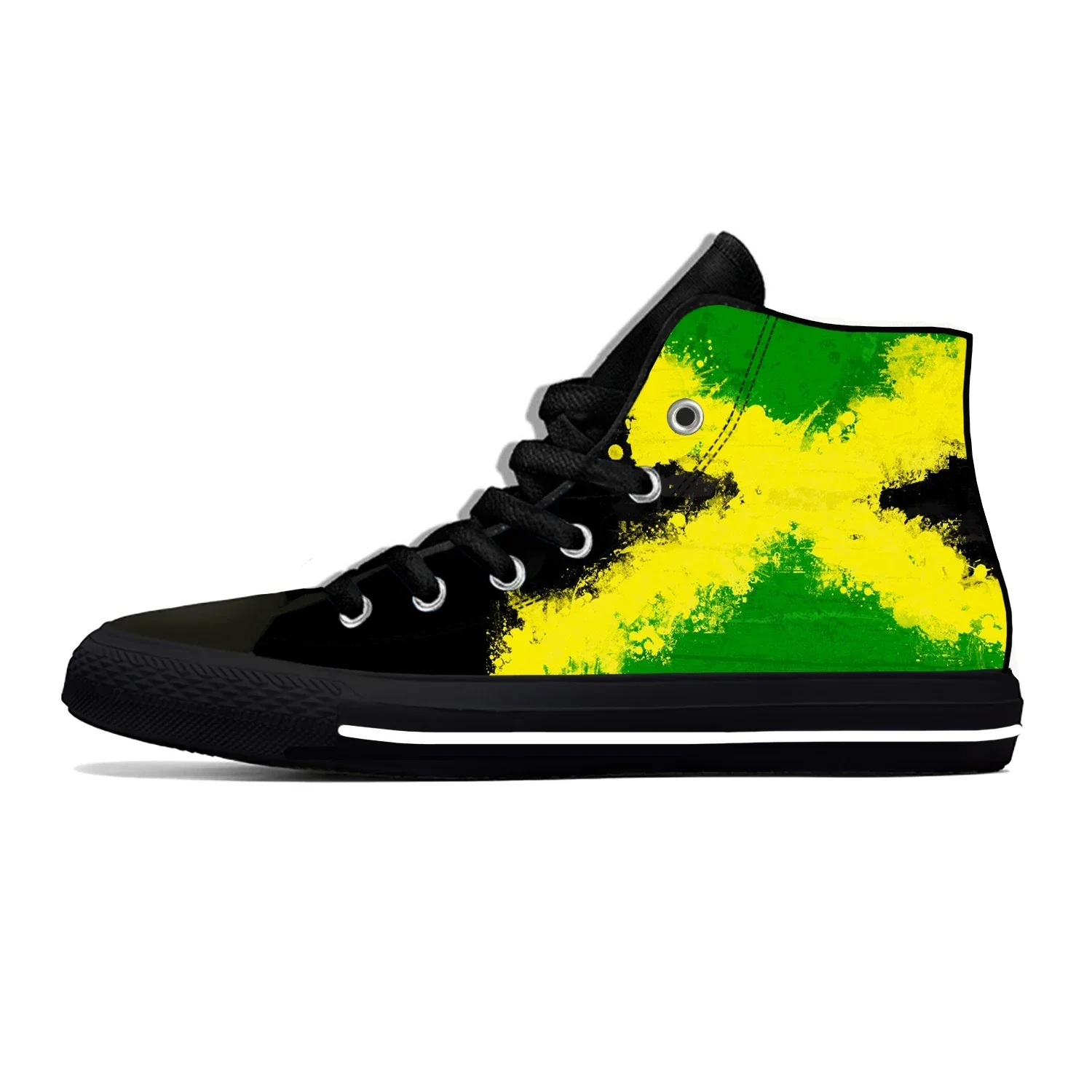 

Hot Jamaica Jamaican Flag Patriotic Fashion Classic Casual Shoes High Top Lightweight Breathable Men Women Sneakers Board Shoes