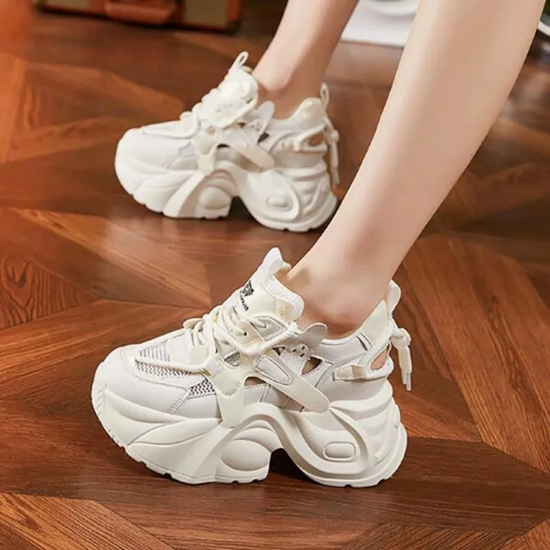 

2026 New High Quality Summer Autumn Women Platform Sneakers Chunky Breathable Mesh Sport Vulcanized Shoes Female Casual Sandals
