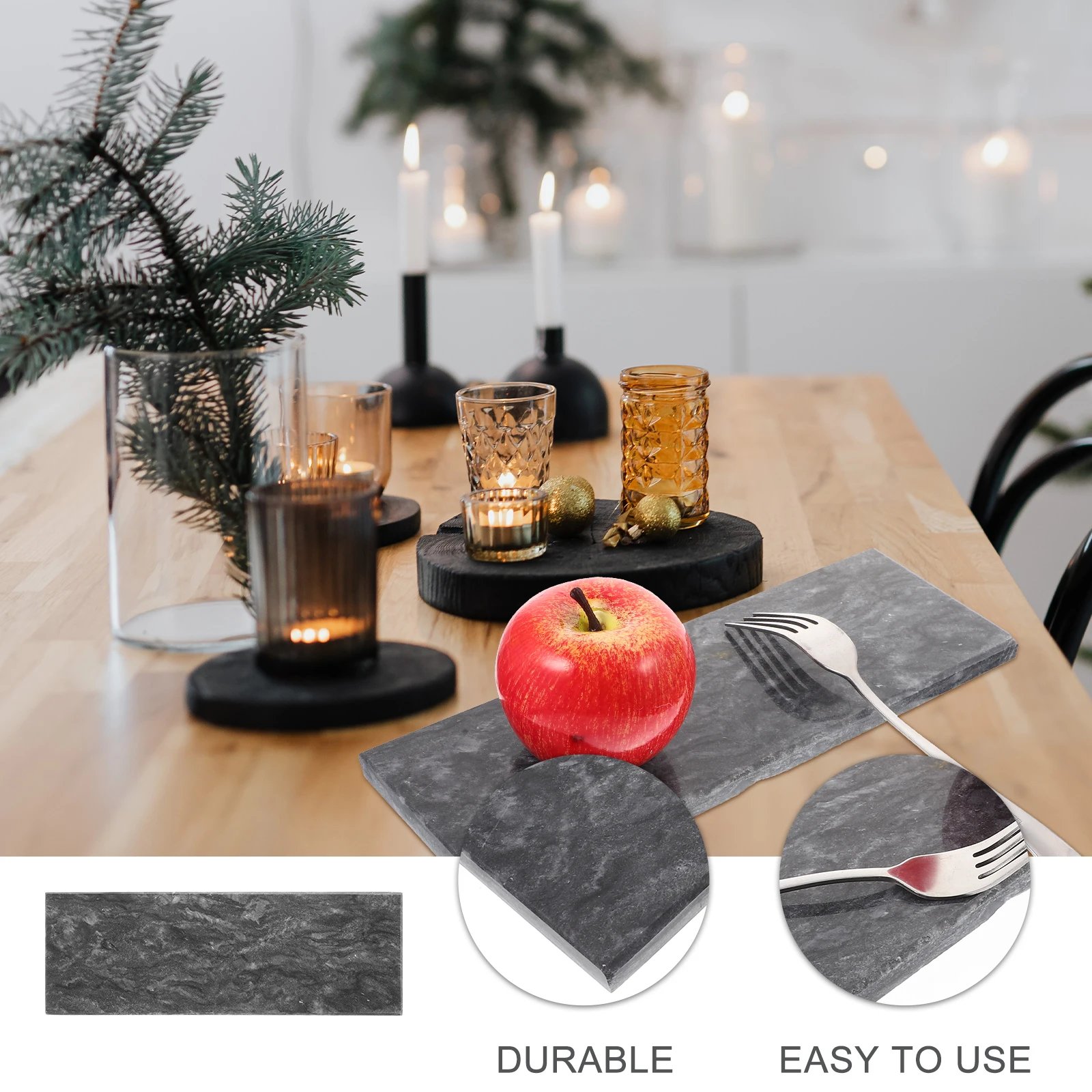 

Premium Marble Tray Elegant Food Storage Serving Tray for Desserts Fruits Snacks Appetizers Kitchen Dining Room Restaurant