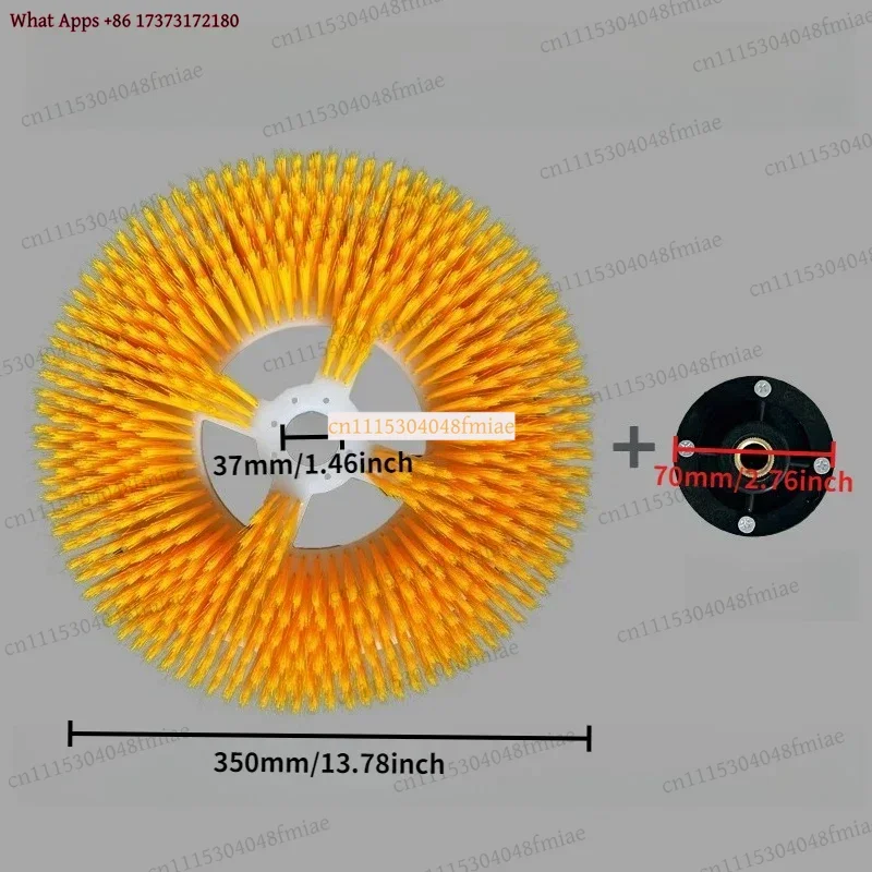 Photovoltaic Panel Cleaning Brush 350mm 55mm Nylon Bristles Electric Disc For Solar Panel Glass Wall