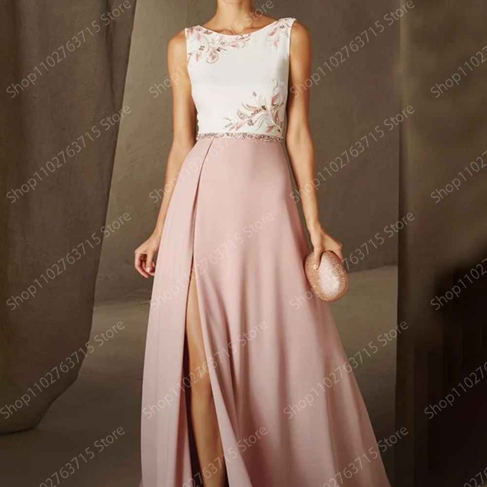 Robe longue élégante en mousseline de soie pour la mère de la mariée, longueur au sol, ligne A, mariage, invité, Rh, soirée formelle, maxi, 2024