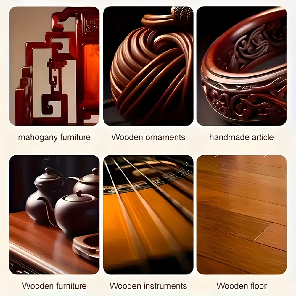 Lilin Lebah Kayu Merah Premium untuk Lantai Kayu, Pemoles Furnitur, Anti-Penuaan, Lapisan Tahan Retak, Pemulih dan Pelindung, 55ml