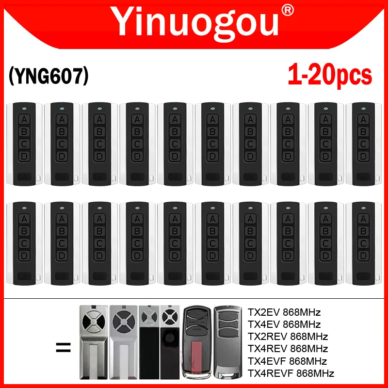 

Для 868МГц TX2EV TX4EV TX4EVF TX2REV TX4REV TX4REVF Пульт дистанционного управления воротами Пульт дистанционного управления гаражными воротами 868МГц