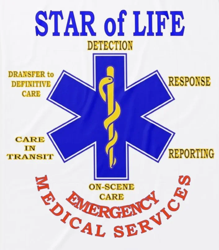 Novel Star of Life Medical Paramedics T Shirt. High Quality Cotton, Large Sizes, Breathable Top, Loose Casual T-shirt S-3XL