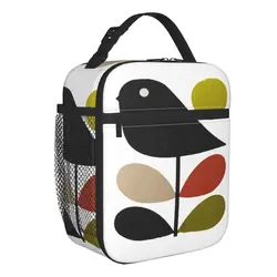 Orla Kiely Stem And Bird Insulated Lunch Bags Camping Travel Scandinavian Style Portable Cooler Thermal Bento Box Women Children