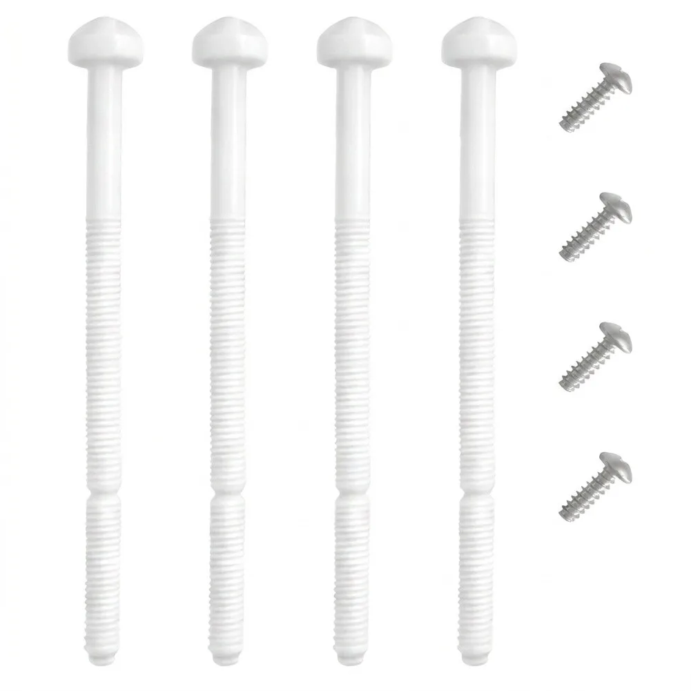 4Pcs Toilet Flush Push Rods For Geberit 240.074.00.1, ABS Plastic Replacement Parts, 108mm White Mounting Set With Screws