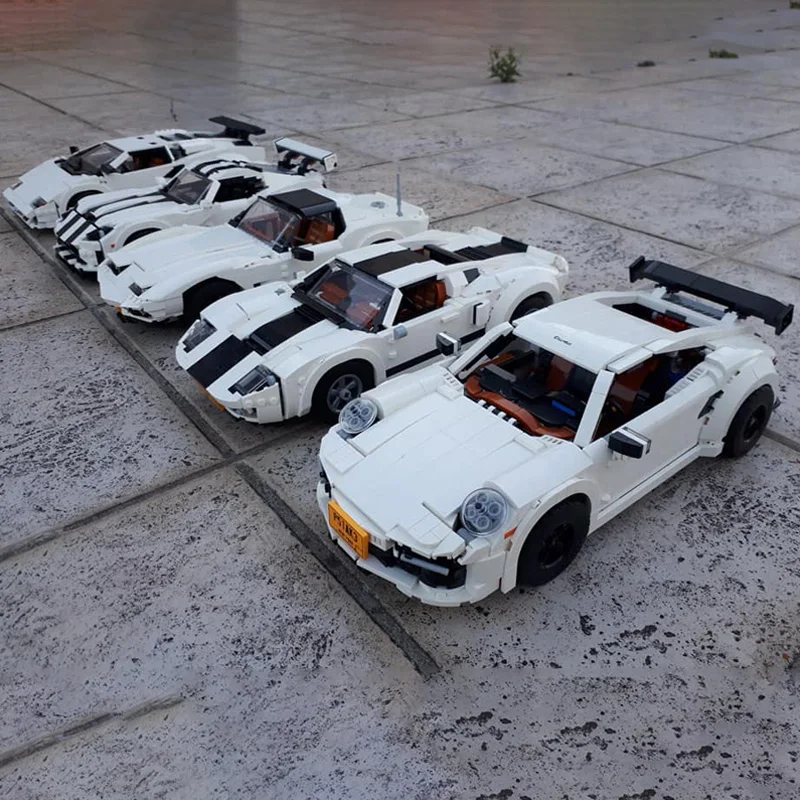 كتلة بناء مركبة MOC ، مزرعة سيارات ، F40 ، شيلبي ، كوبرا C3 ، GT40 ، ، Murcielago ، FJ كروزر ، سيارة دفع رباعي ، سيارة صغيرة ، 10295-B ، لعبة طوب