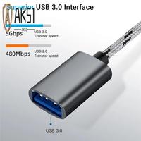 AK51-2 In 1 USB OTG Cable Type-C/Micro-USB To USB 3.0 Adapter Braided Designed Data Transfer Cable For Andriod Phone(Grey)