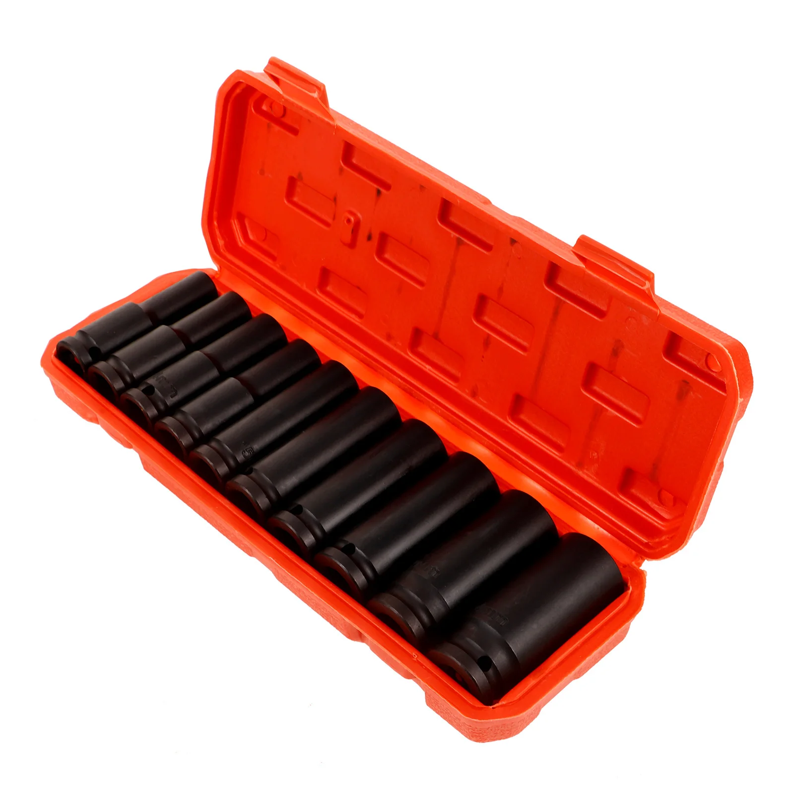 10Pcs Extended Drive Impact Socket Set Socket Auto Repair Tool Storage Case Auto Repair Tools 1/2 Inch Drive Ratchet