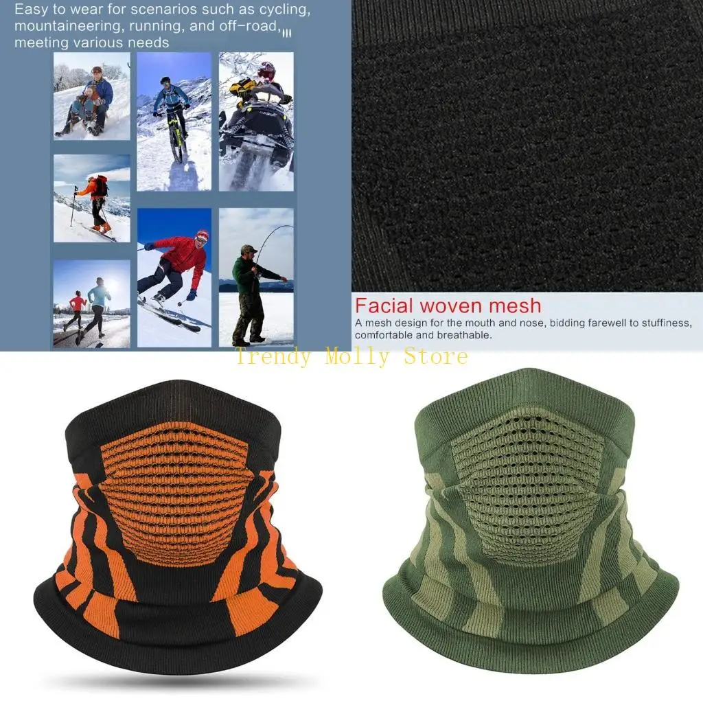 

N5KB Зимние теплые велосипедные гетры для шеи Ветрозащитный чехол для шеи Маска для катания на лыжах Велоспорт