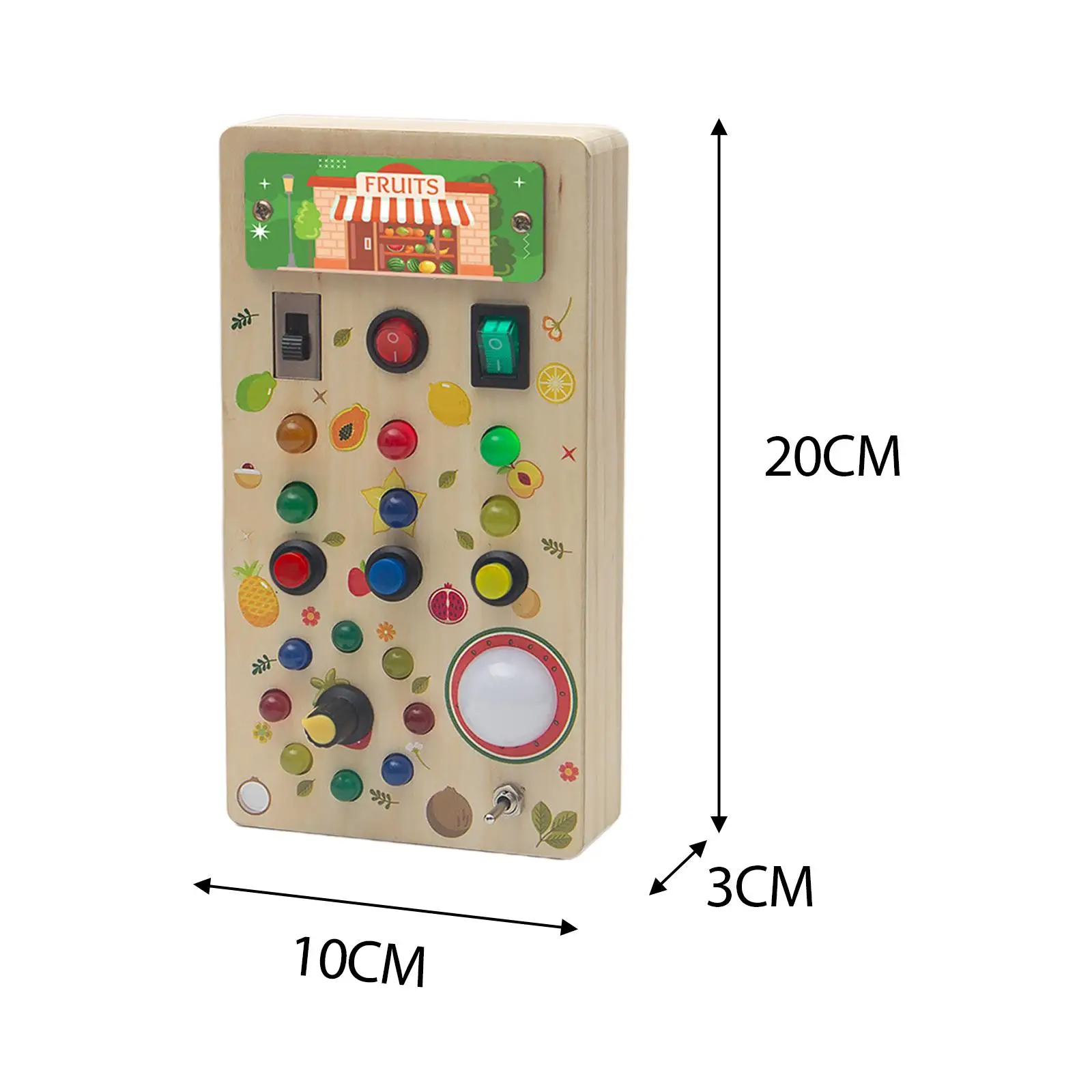 Led Switch Toy Wooden Switch Board Learning Game, Busy Board Montessori Toy for