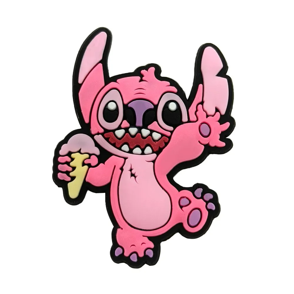 16Pcs Cartoon Cute Blue Koala Series Clogs DIY With Flower Decorative Buckles Detachable Stitch Soft Rubber Shoe Clips