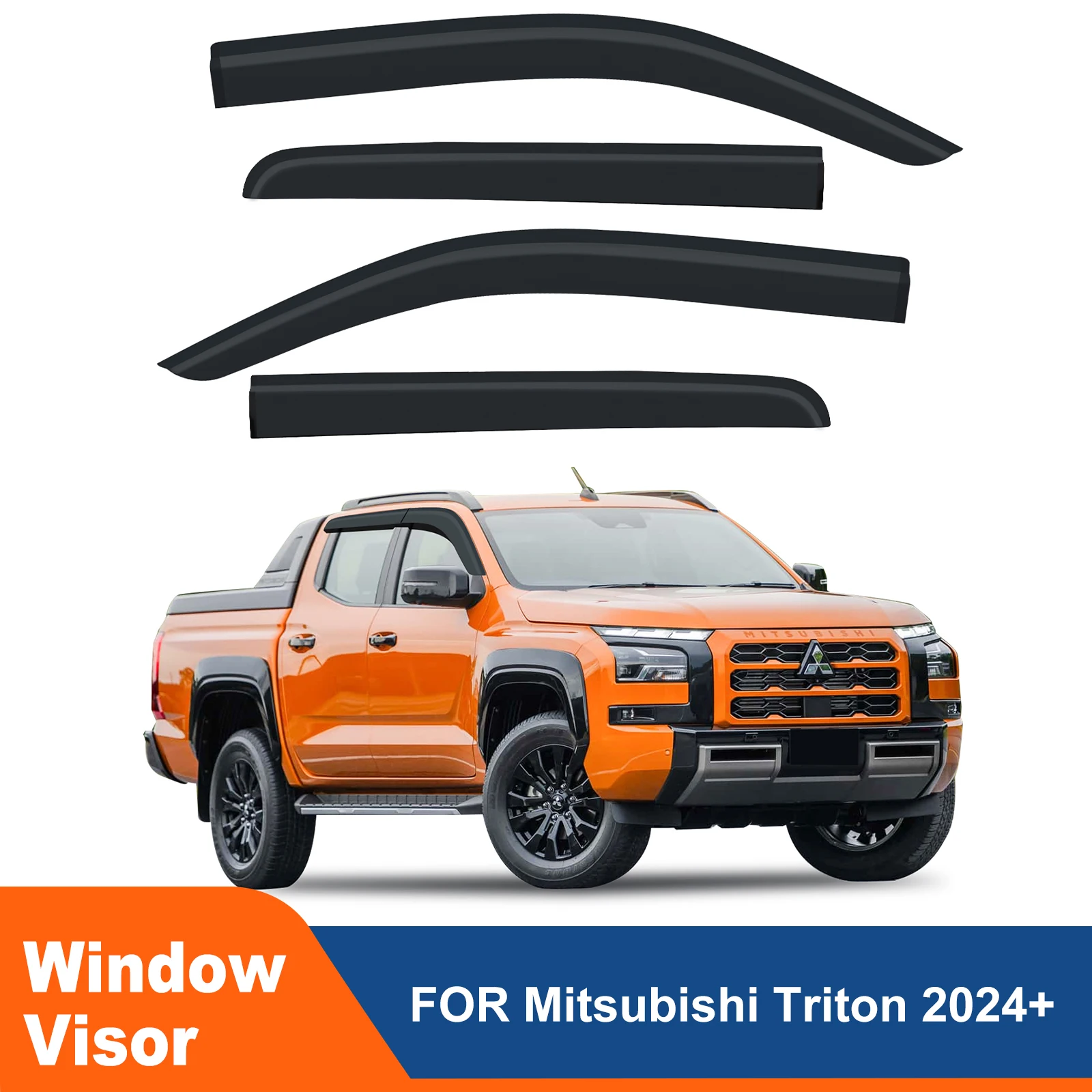 

Вентиляционный козырек для двери, окна, защита от солнца и дождя, защита от ветра для Mitsubishi Triton L200 2024 2025, аксессуары для двойной кабины