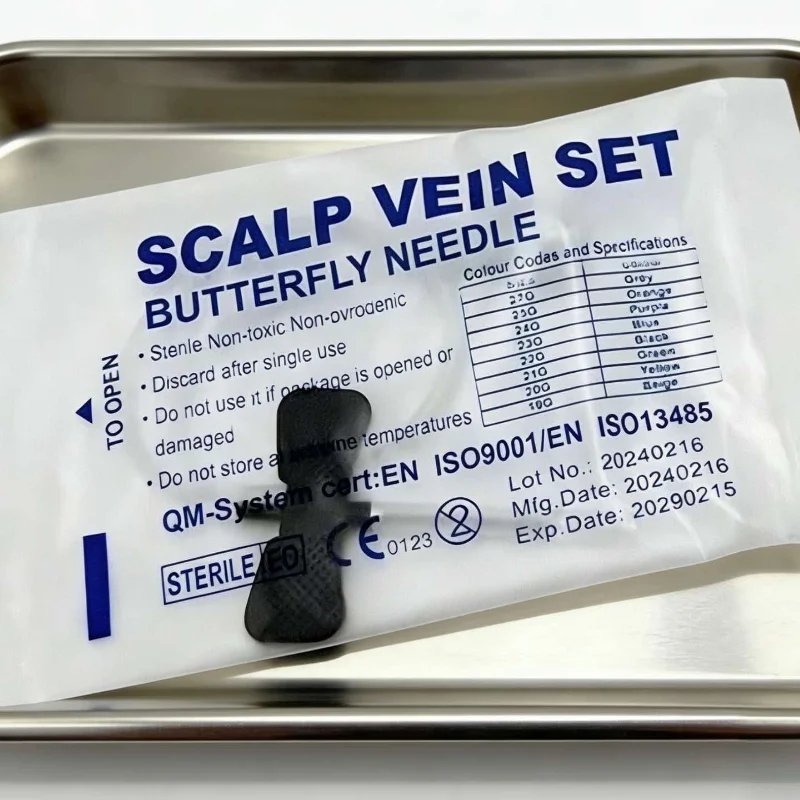 100Pcs Sterile Butterfly Wing IV Infusion Needles, Individually Packaged Disposable Infusion Needle for Pets Home Vet Care