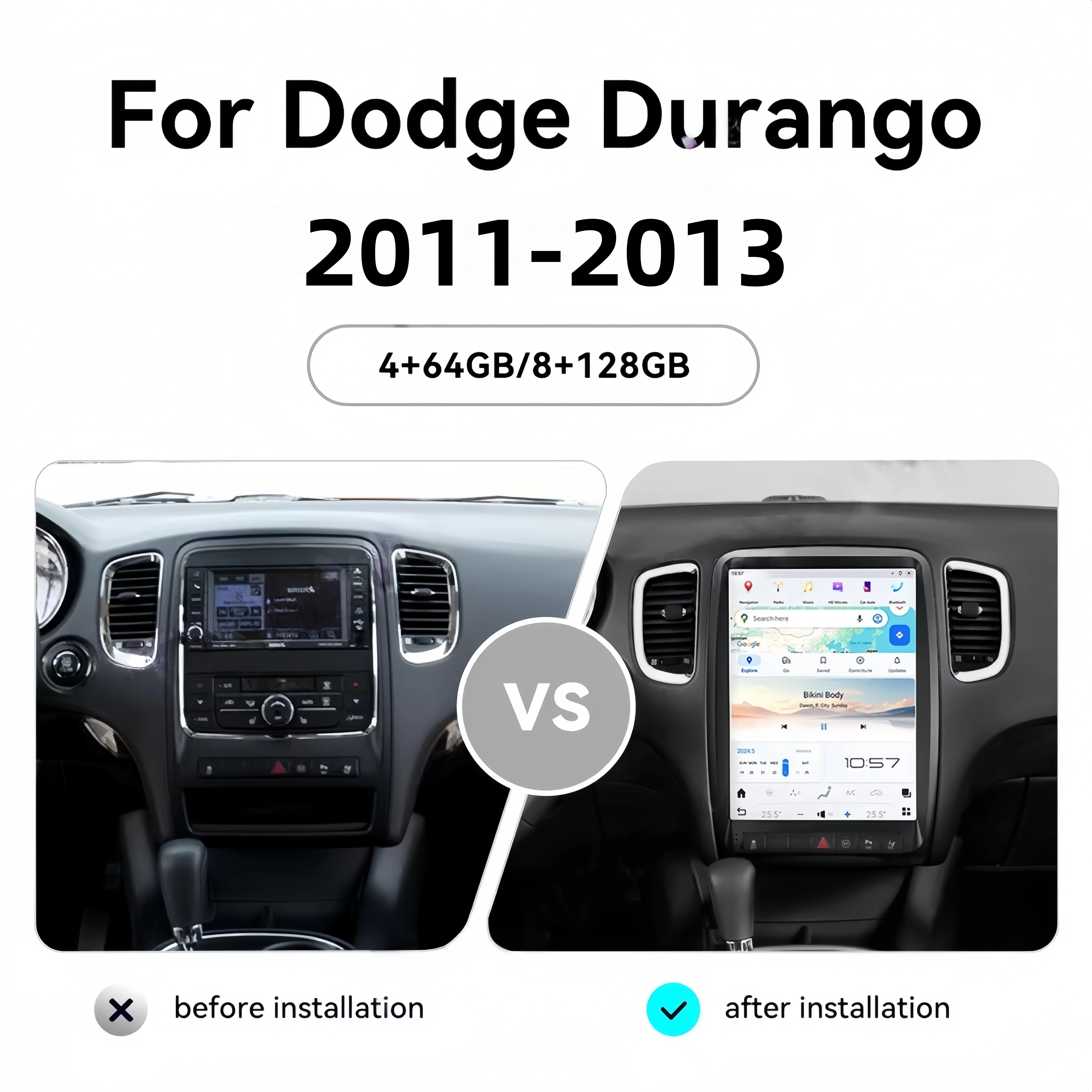 Android 14 CarPlay Auto 13 Inch Car Radio For Dodge Durango 2011 2012 2013-2020 Screen Multimedia Stereo Player 4G GPS Head Unit