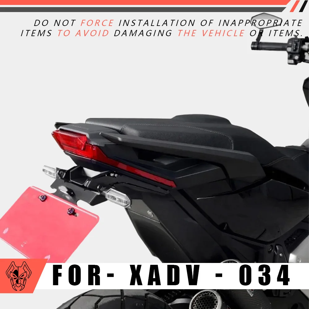 

MTKRACING For HONDA XADV 750 2021-2024 Motorcycle Rear License Plate Tailstock Bracket Mounting Frame With LED Light