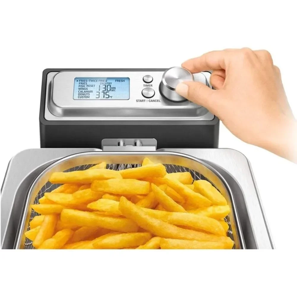 BDF500XL Smart Fryer, Brushed Stainless Steel 15 x 10.5 x 11 inches,Silver