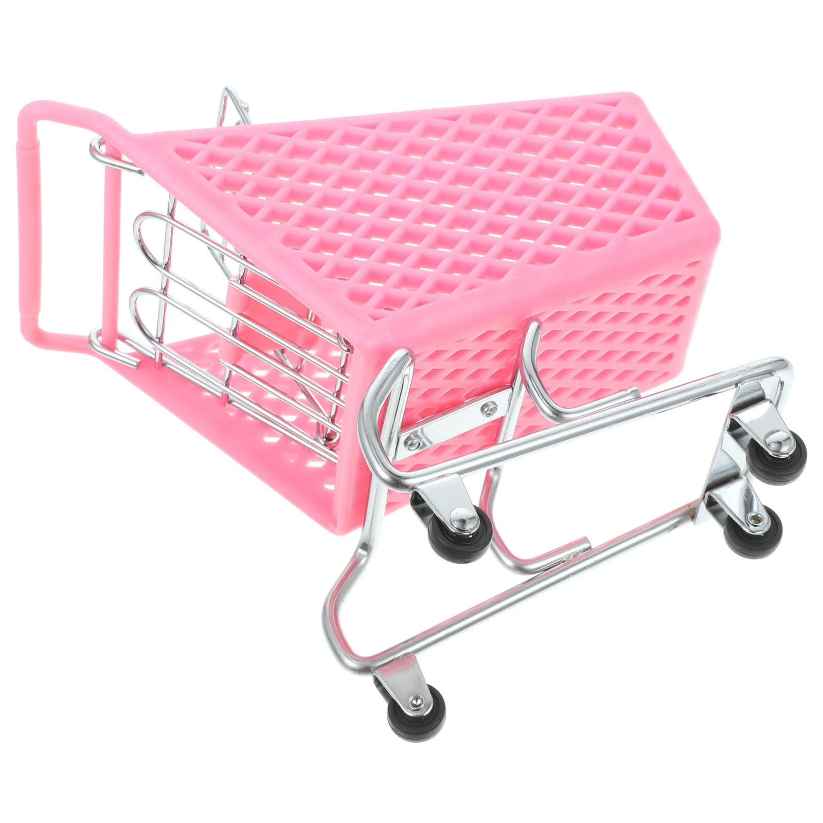 Mini carrello della spesa creativo in plastica, cestino portaoggetti in ferro, organizer per la decorazione della casa, carrello multiuso, superficie liscia in movimento facile