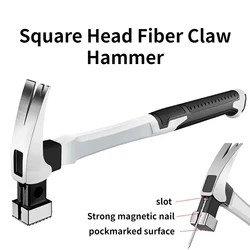 Fiber Handle Hemp Surface Suction Nail Hammer Nail Hammer Hand Hammer Square Head Right Angle Carpentry Horn Hammer