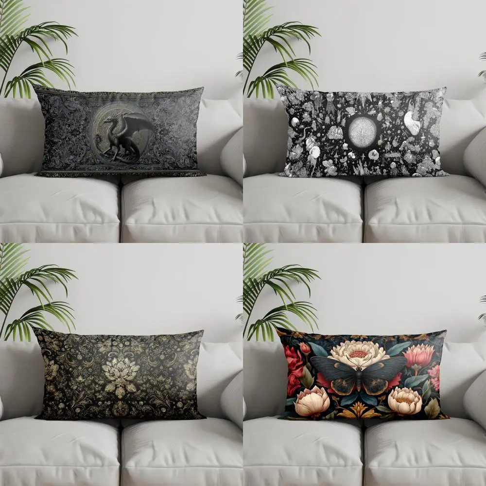 

Home Decor Dragon Ornamental Pattern Pillow Suitable For Sofa Bedroom Car Pillow Cover Cushion Rectangular Back Cushion