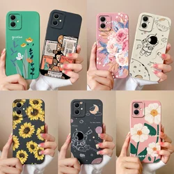 Case For Samsung A06 Flower Plants Soft Smooth Liquid Silicone Bumper For Galaxy A06 Phone Cases Lens Protection Back Cover Capa