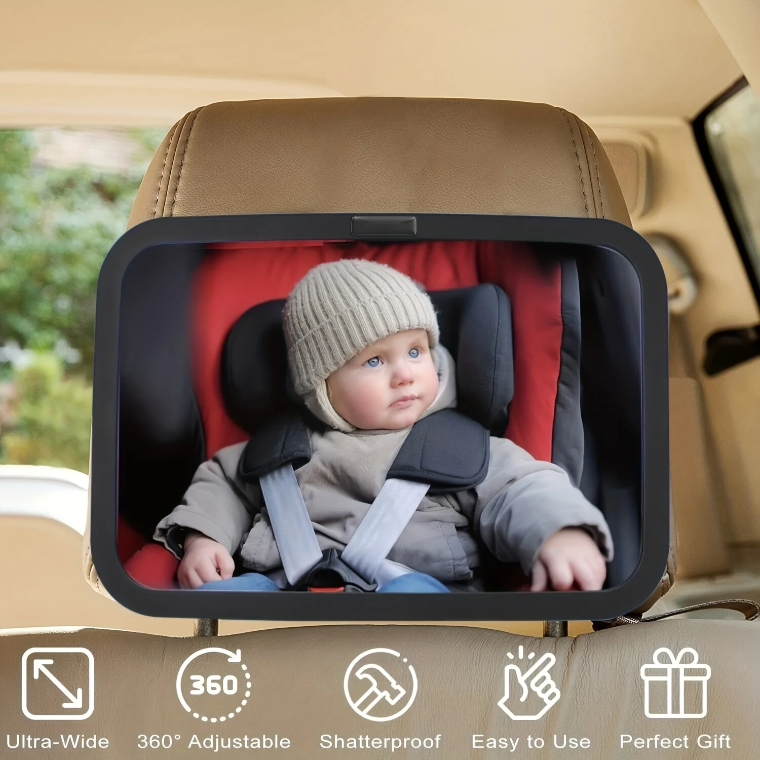 Baby Back Seat Safety Mirror For Car Headrest, Rear Facing Seat Infant & Toddler Child Mirror In Car Baby VIiew