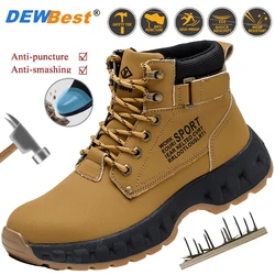 Men's high-top anti-smash anti-stabbing steel head protective work shoes wear-resistant construction site safety shoes