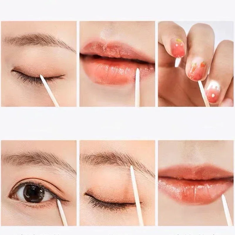 1000 قطعة الأظافر الخشب أعواد قطنية عصي نظيفة برعم تلميح خشبية القطن رئيس مانيكير التفاصيل مصحح مزيل طلاء الأظافر أداة فنية