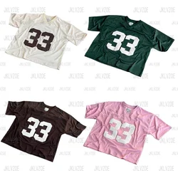 Y2K Mesh #33 Jersey Quick Dry TShirt Breathable Streetwear Men Women Oversized College SportWear Unisex Football Training Tshirt