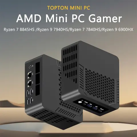 Mini PC AMD 9 7940HS R9 8945HS 32 GB DDR5 RAM 1 TB NVME SSD Mini PC Dual HDMI/WiFi6/BT/Home/Gioco/Alimentatore integrato Computer