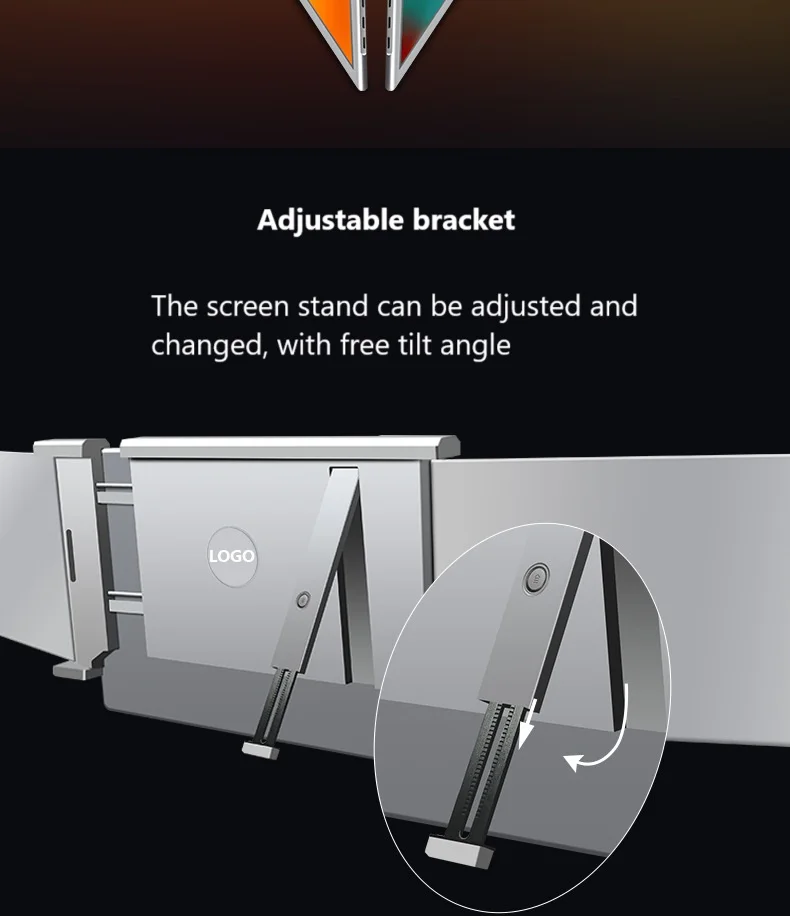 Monitor Portátil de 18.0 Polegadas/17/16/15/14 Polegadas 2.5K para Laptop, Extensão de Jogo Móvel com Tela IPS 144HZ