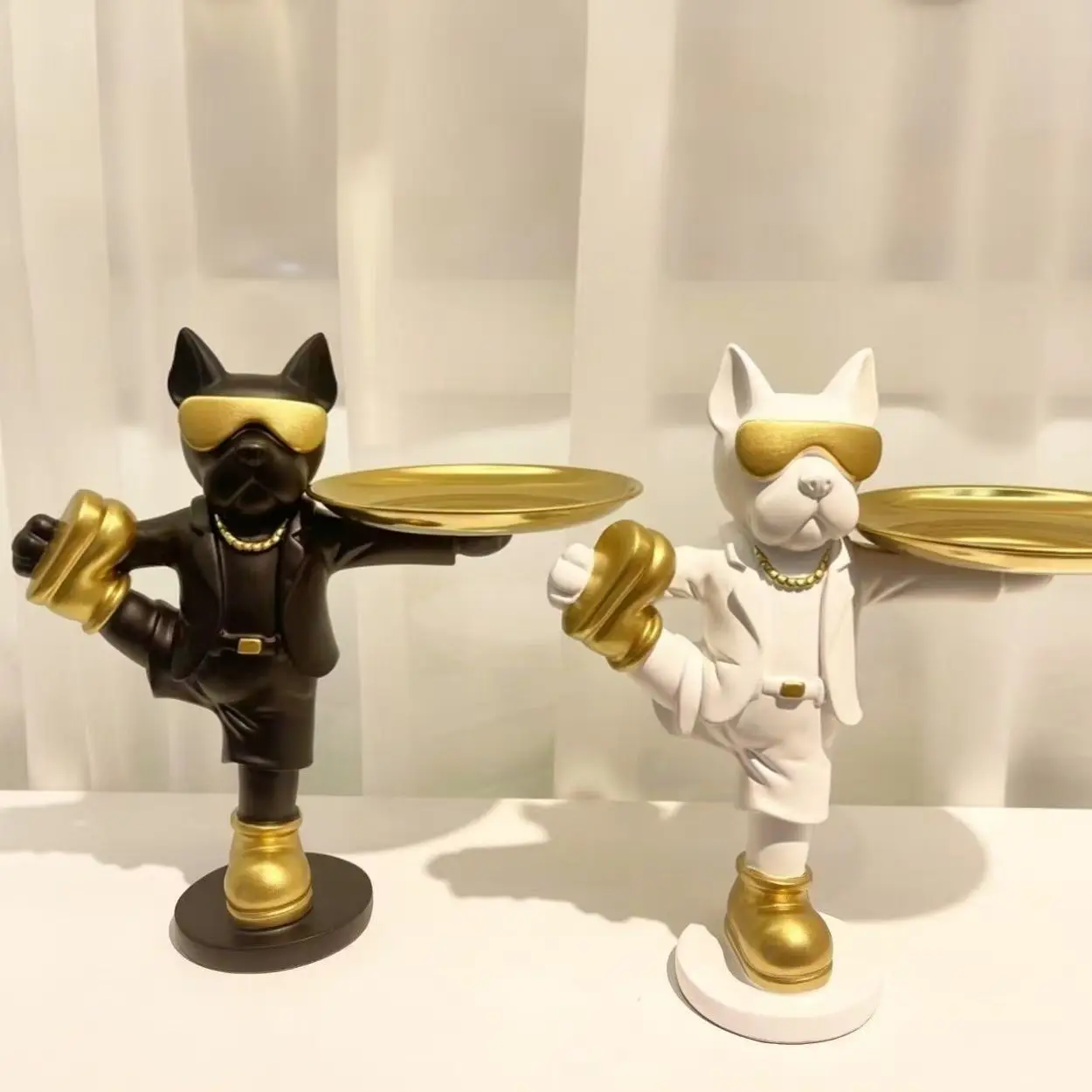 

Креативный поднос для хранения французского бульдога, брелок для фруктов, органайзер для гостиной, украшение для дома, ремесленное украшение