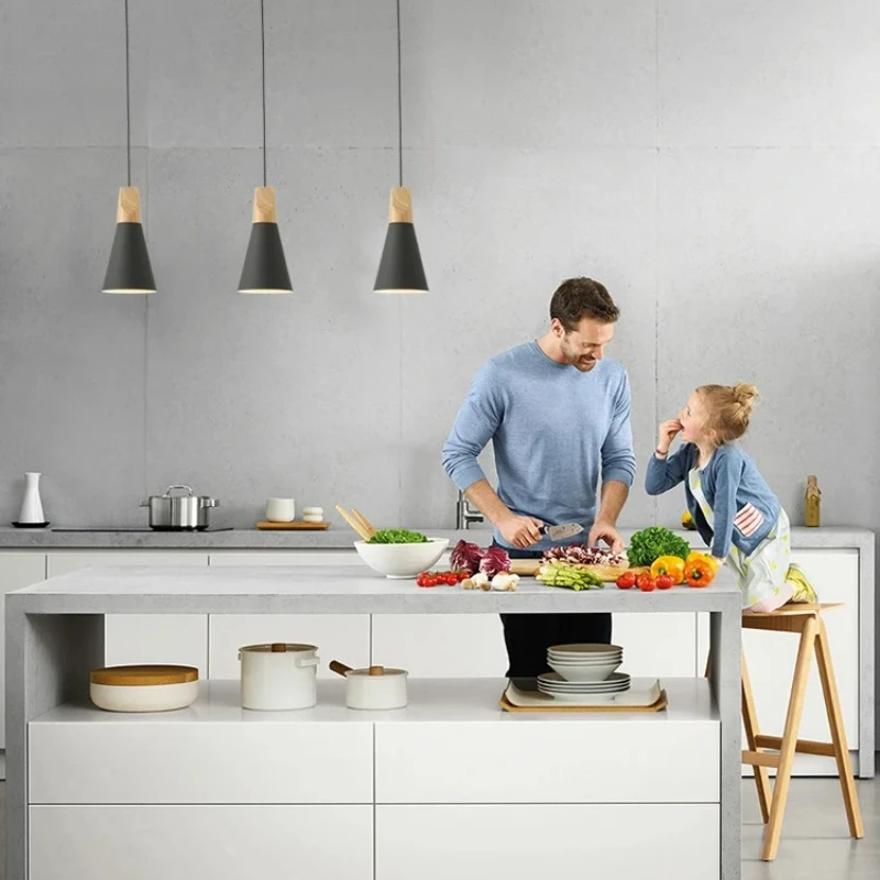 Modern Fashion Aluminum Lampshade Colorful Cone Shaped LED Pendant Light Indoor Lamps for Living Room Home Decoration Chandelier