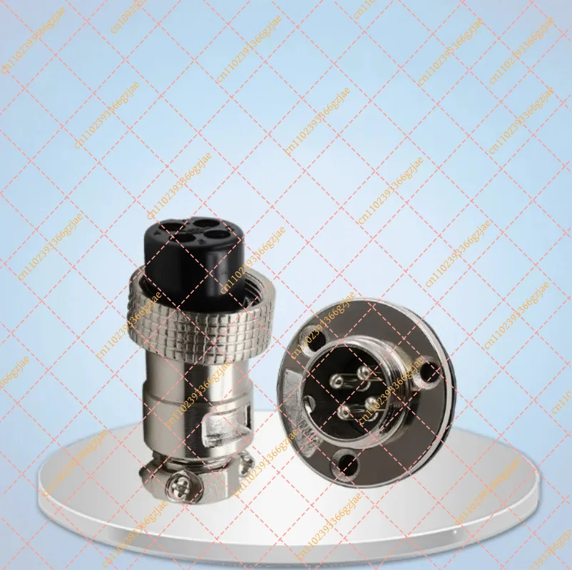 5 Sets Heavy Duty Aviation Plug 19M Socket, 2-12 Core Round Flange Connector for Industrial Cables