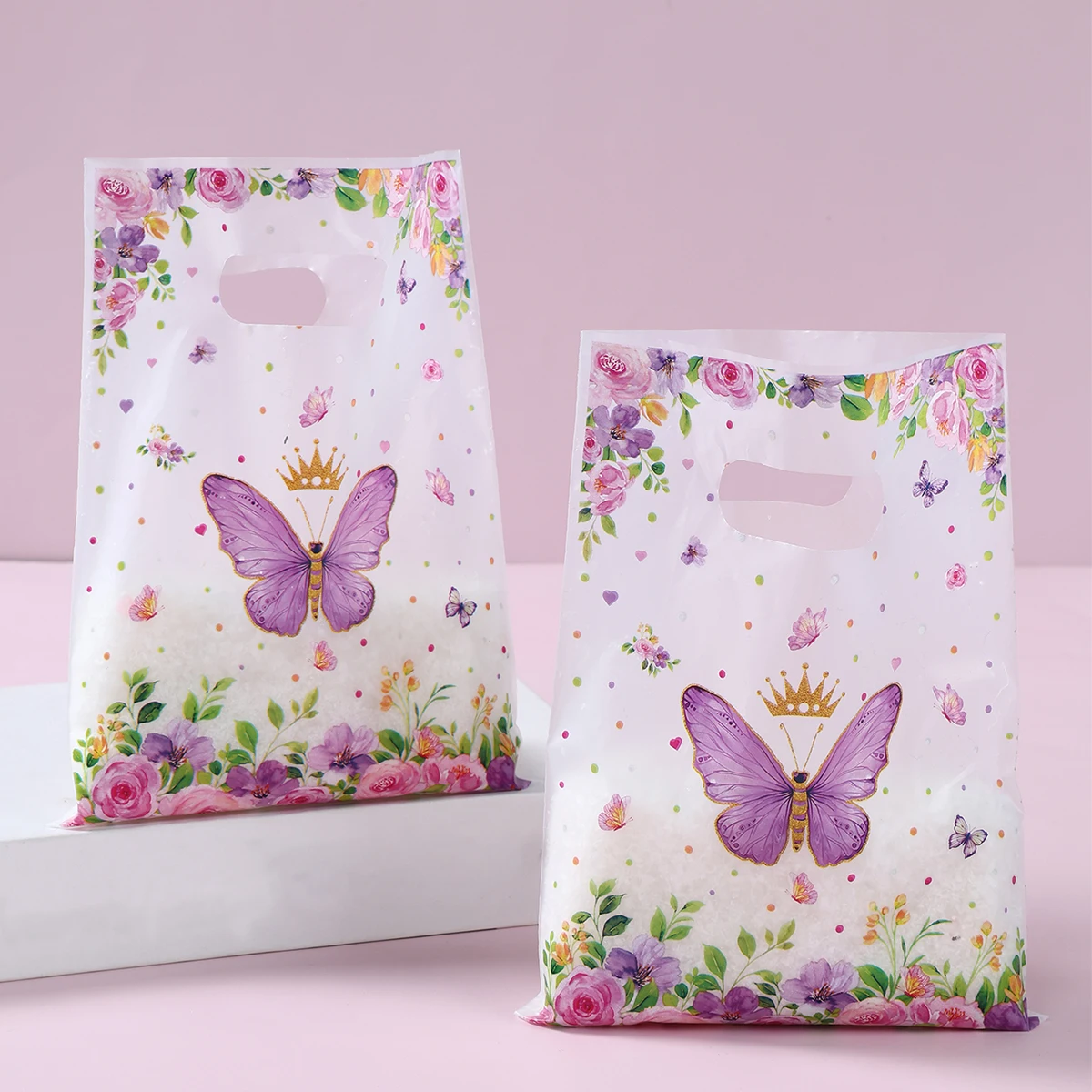 Transparent Butterfly Gift Packing Hand Bags Candy Bags Birthday Party Decor Kid Baby Shower Wedding Party Supplies Treat Bag