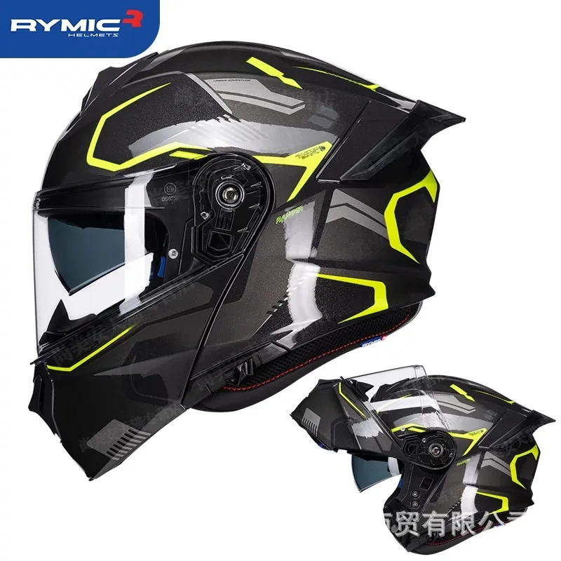 RYMIC Faceless Helmet for Men's Motorcycle Helmet Ranger Motorcycle Helmet Full Helmet Dual Lens Anti Fog Casco Moto
