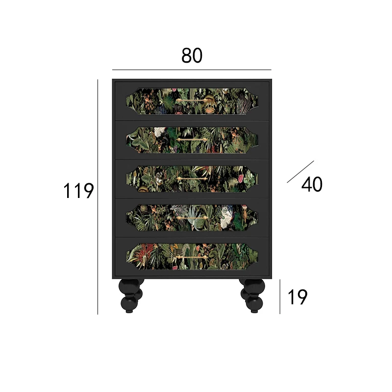 

American pastoral style solid wood chest of drawers, living room wall decorative side cabinet, household