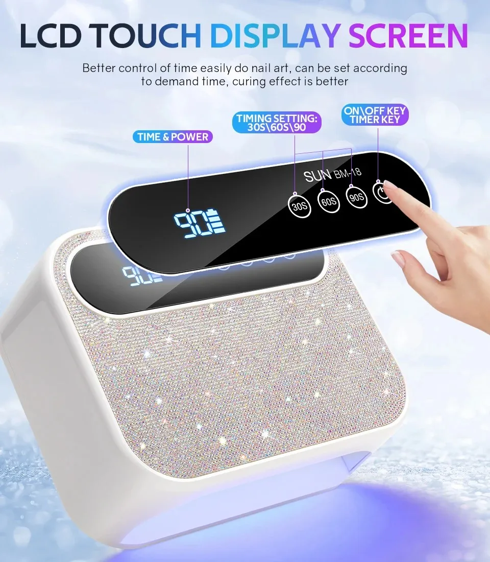 168W recarregável UV 42LEDS lâmpada de unhas secador profissional sem fio gel polonês lâmpada de secagem para manicure