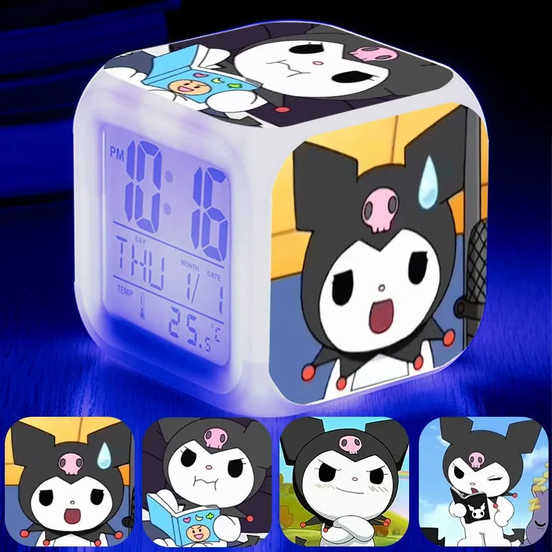 Kuromi Alarm Clock Cute Cartoon Fashion Creative Electronic Night Light for Men, Women, and Students, Birthday Gift for Friends