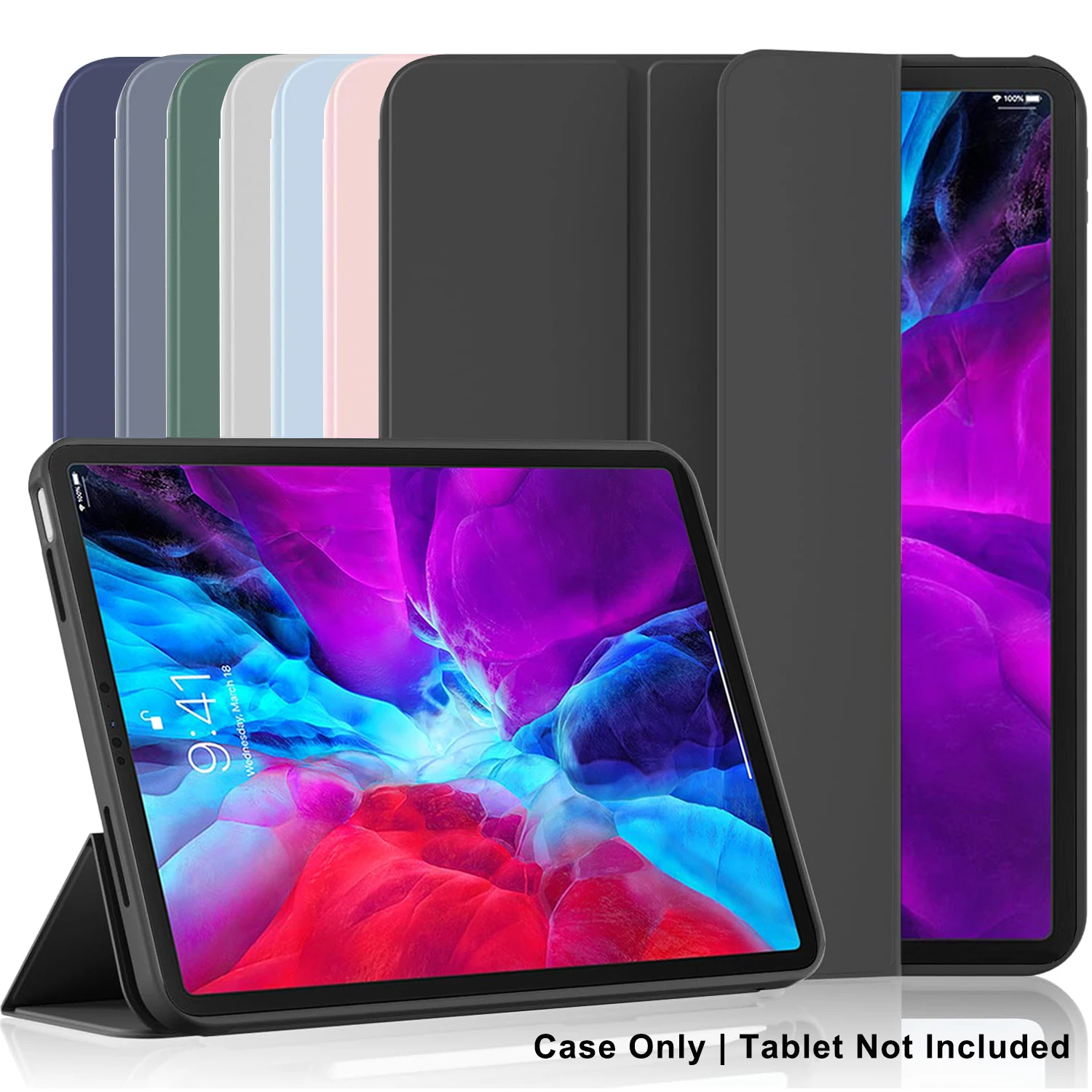 Tri-fold Flip Case For iPad Pro 12.9 inch (3rd/4th/5th/6th) 2018/2020/2021/2022 Magnetic Stand PU Leather Protective Cover