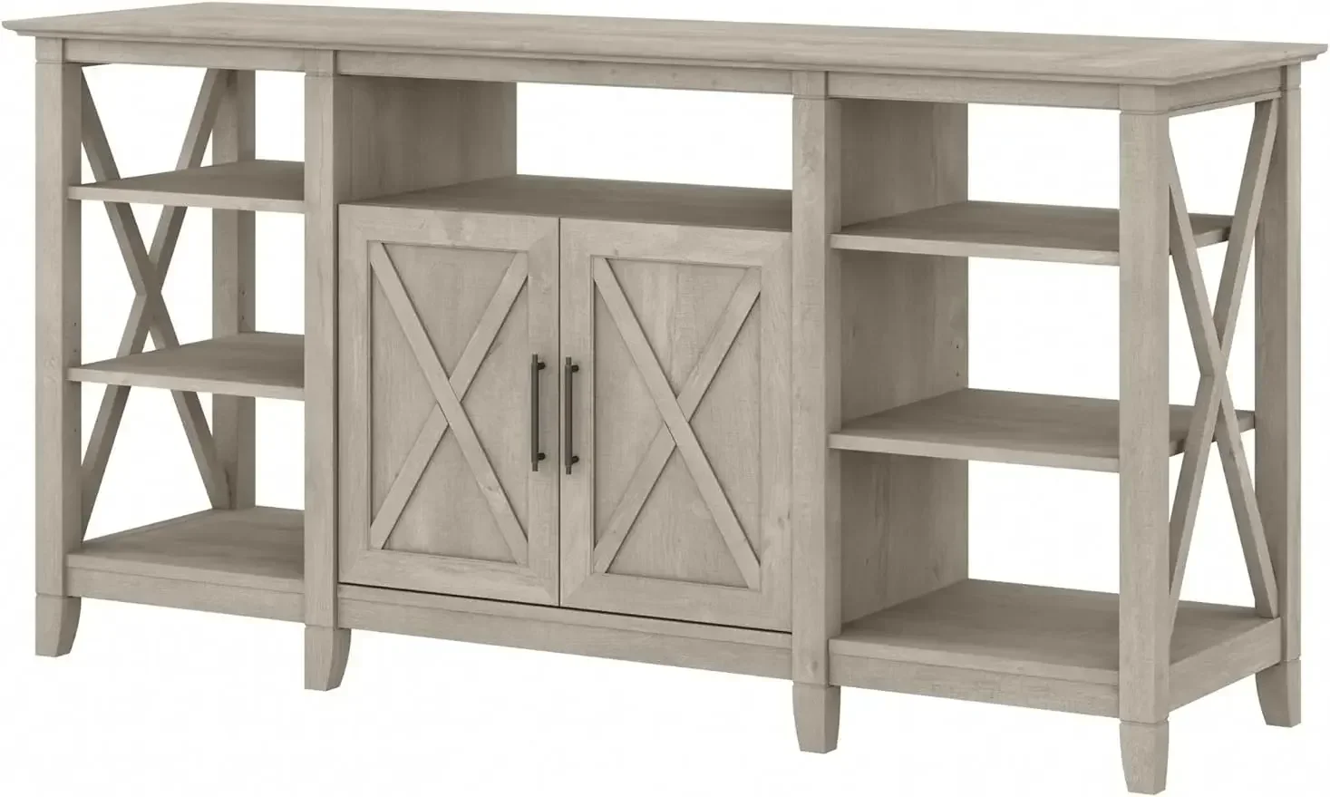 

Hot SalesKey West Tall Stand For 65 Inch TV, Farmhouse Entertainment Center With Storage, Washed Gray