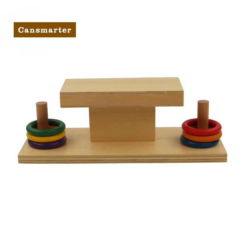 Montessori Wooden Kids Toys Ring Slide Pedagogical Kids Game Tool Teaching Aids School Home Baby Toys