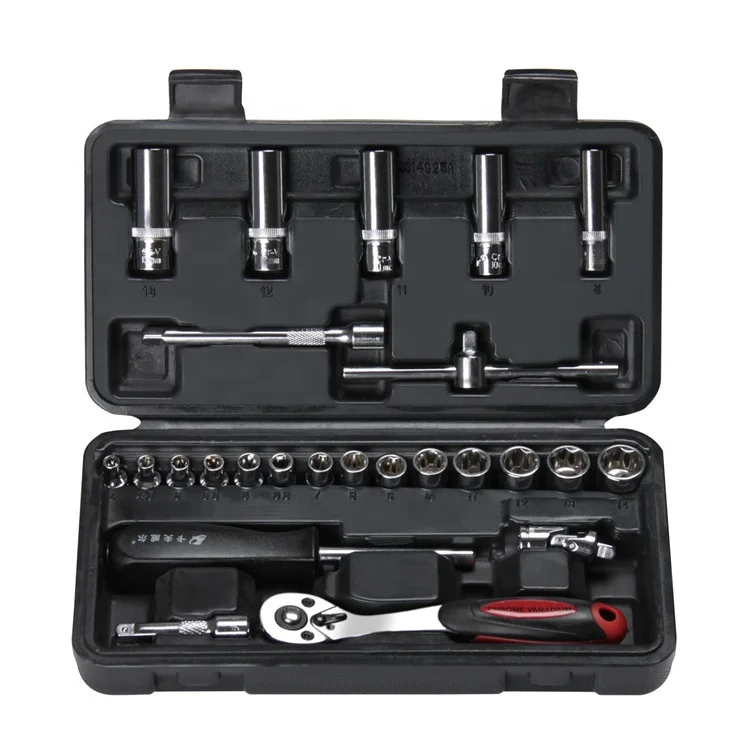 SS14025A 25pcs 6.3MM Metric Sleeve Set Auto Repair Socket Tool Kit Tool Set