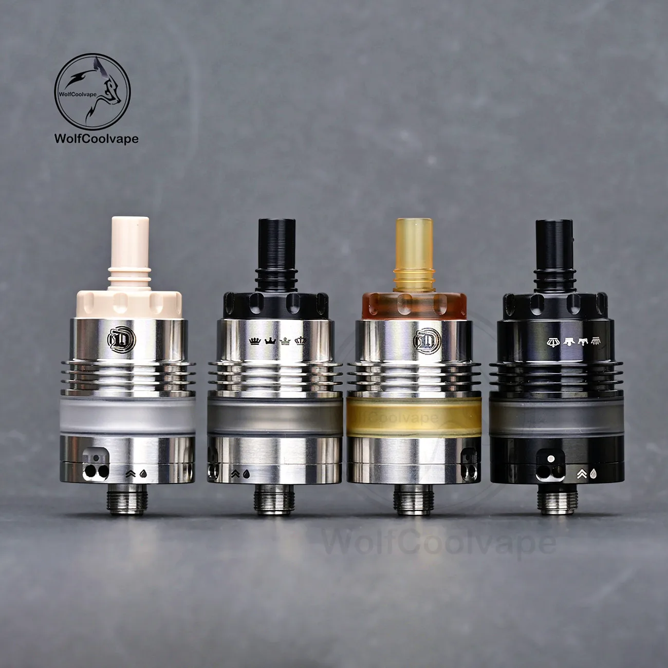 Wolfcoolvape Monarchy OST RTA Atomizador 22mm Estilo DL Tanque de prata com pinos de ar de 2/2.5/3/3.5mm Vape RTA reconstruível