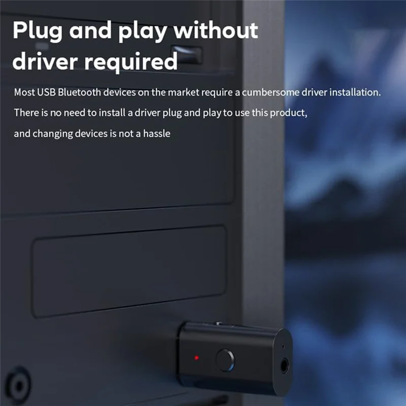 

Отличный приемник-передатчик Bluetooth 5.3, USB-адаптер Bluetooth, беспроводной аудиопередатчик для домашней аудиосистемы телевизора/автомобиля