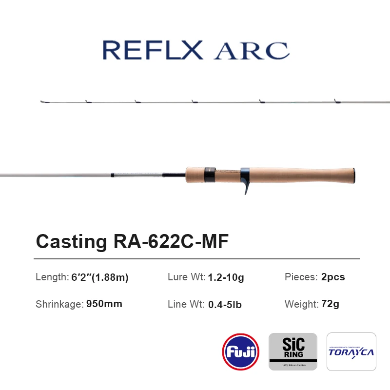PURELURE REFLEX ARC Flick Cast 0,5-12g BFS Staaf 6FT Toray Carbon T1100 FUJI SIC Ring Volledige Kurk Molenhouder Forel Baars Bass Snoek