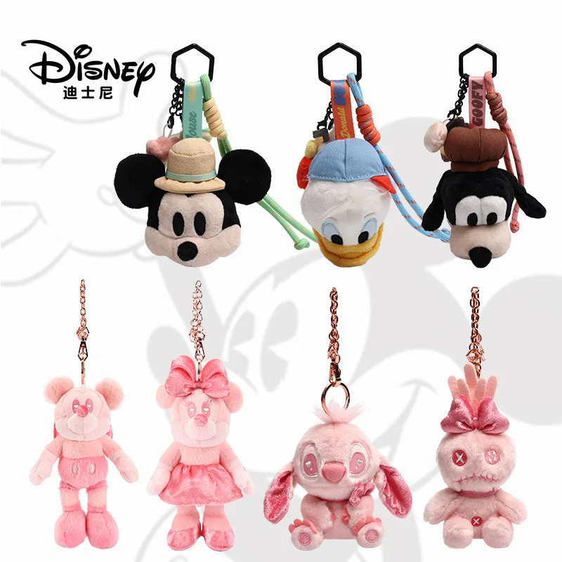 ديزني حقيقية ميكي ماوس الأسرة ألعاب من نسيج مخملي ميكي دمية معلقة الديكور على ظهره المفاتيح هدية عيد ميلاد هدية الكريسماس