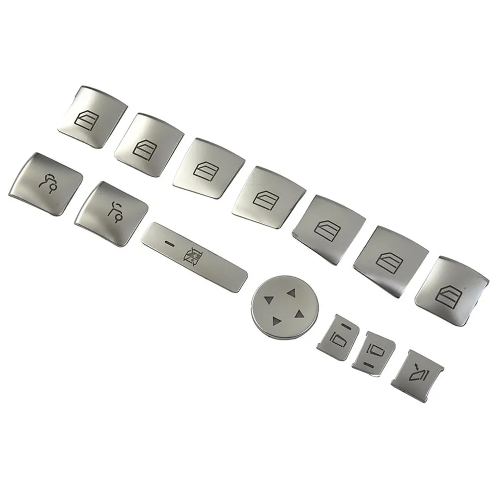 جودة عالية جزء العملي زر التبديل الكسوة المهنية مجموعة ملصق كروم لمرسيدس بنز A/B/C W204/EW212 #5
