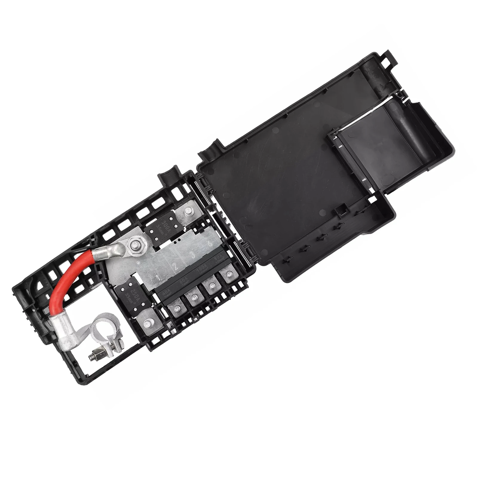 

Как показано на рисунке Терминал блока предохранителей Прямая посадка Клемма аккумулятора Клемма аккумулятора Пластиковый и металлический материал Прямая замена деталей